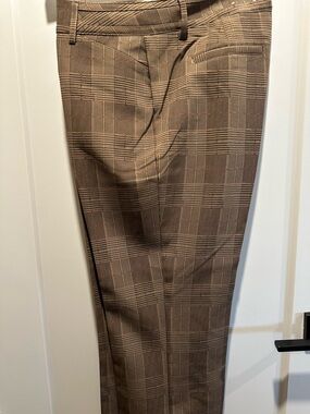 Cleo Brown Plaid Petite Dress Pants